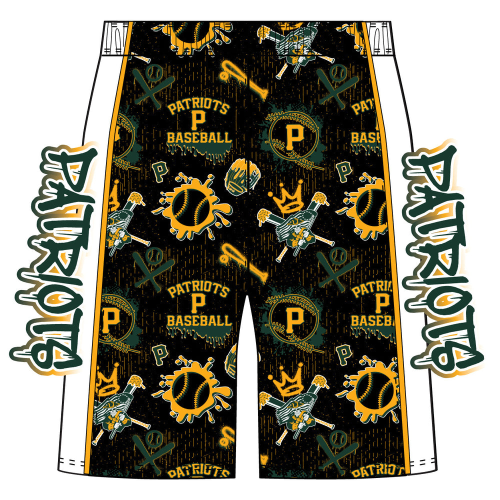 Boys & Mens Three Village Patriots Baseball Graffiti Short - 2 lengths
