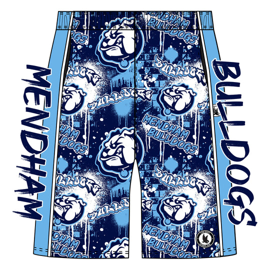 Boys (7 inch) & Mens (8 inch) Mendham Middle School Bulldogs Graffiti Short