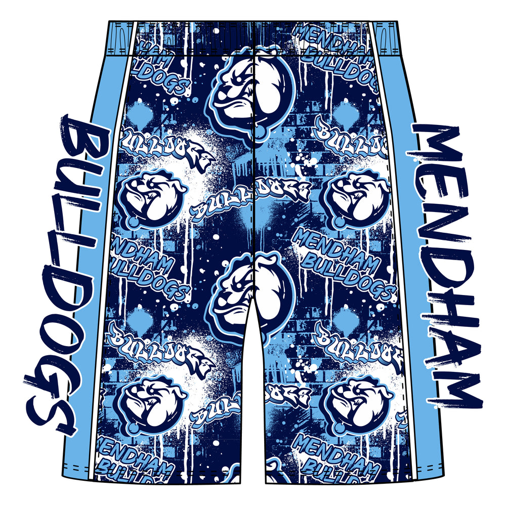 Boys (7 inch) & Mens (8 inch) Mendham Middle School Bulldogs Graffiti Short