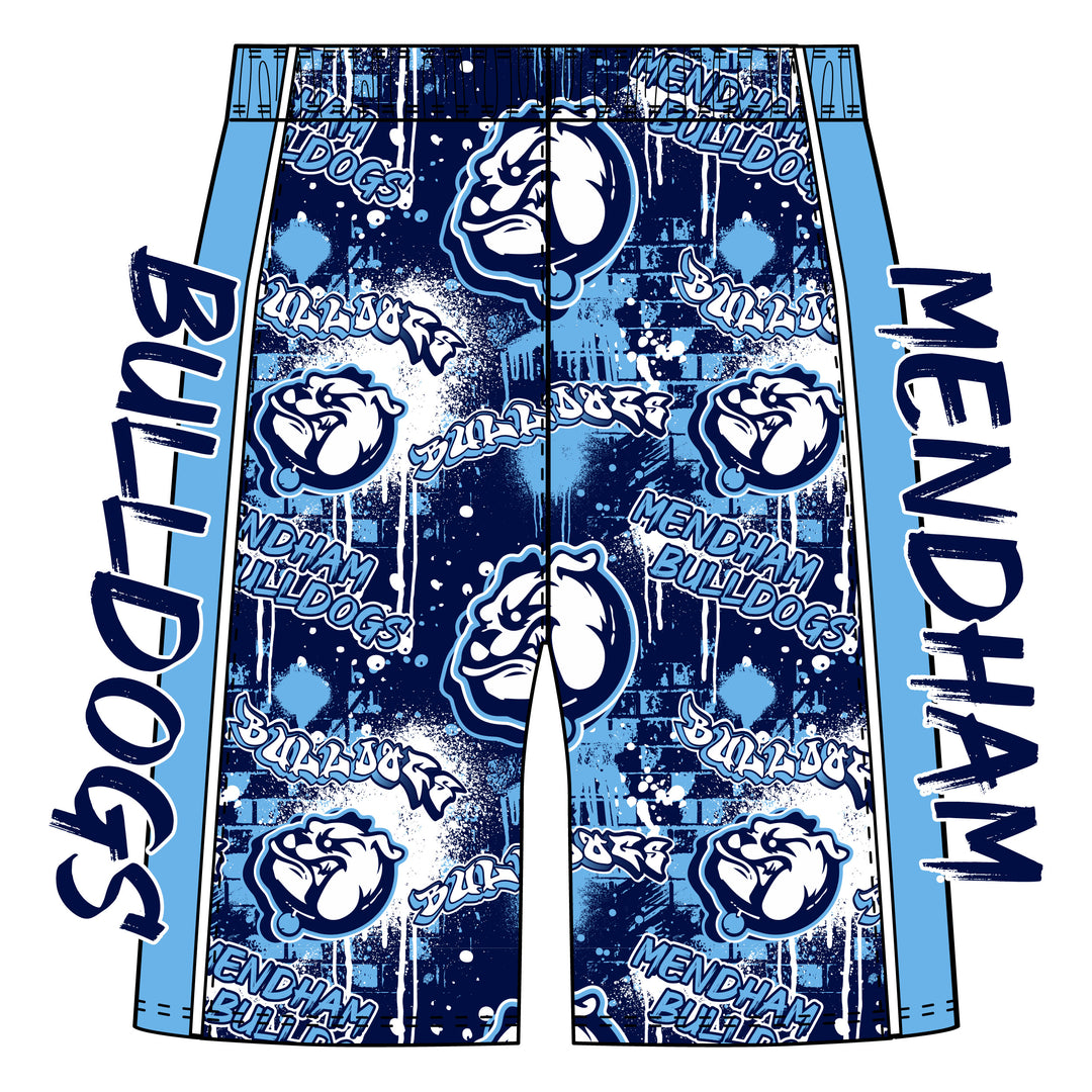 Boys (7 inch) & Mens (8 inch) Mendham Middle School Bulldogs Graffiti Short