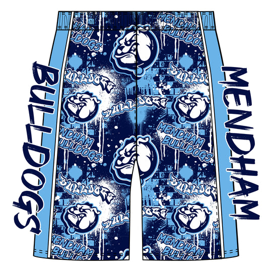 Boys (7 inch) & Mens (8 inch) Mendham Middle School Bulldogs Graffiti Short