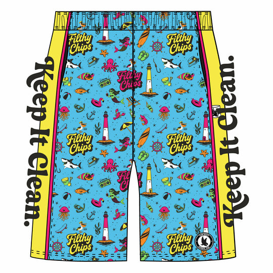 Youth & Adult Filthy Chips × Flow Society “Keep It Clean” Shorts - 2 lengths!