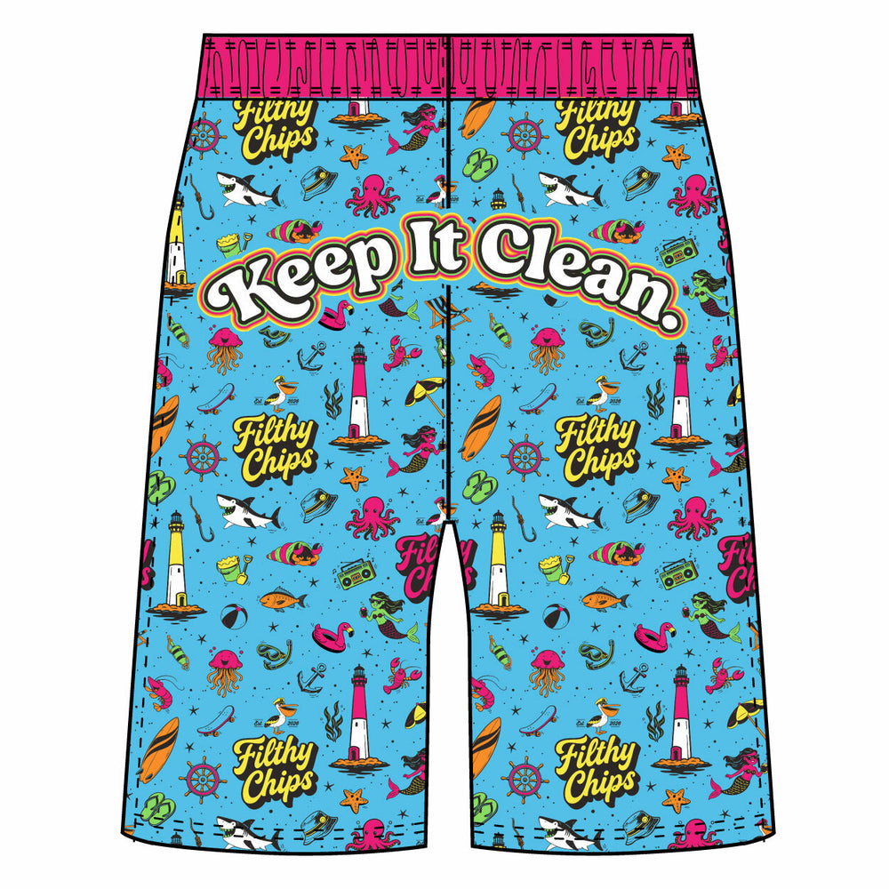 Youth & Adult Filthy Chips × Flow Society Logo Shorts - 2 lengths!