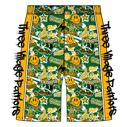 Boys & Mens Three Village Graffiti Short - 2 lengths!