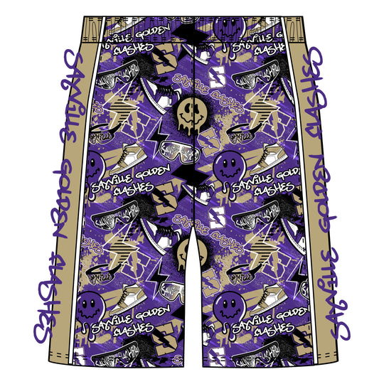 Boys & Mens Sayville Golden Flashes Graffiti Short - 2 lengths!
