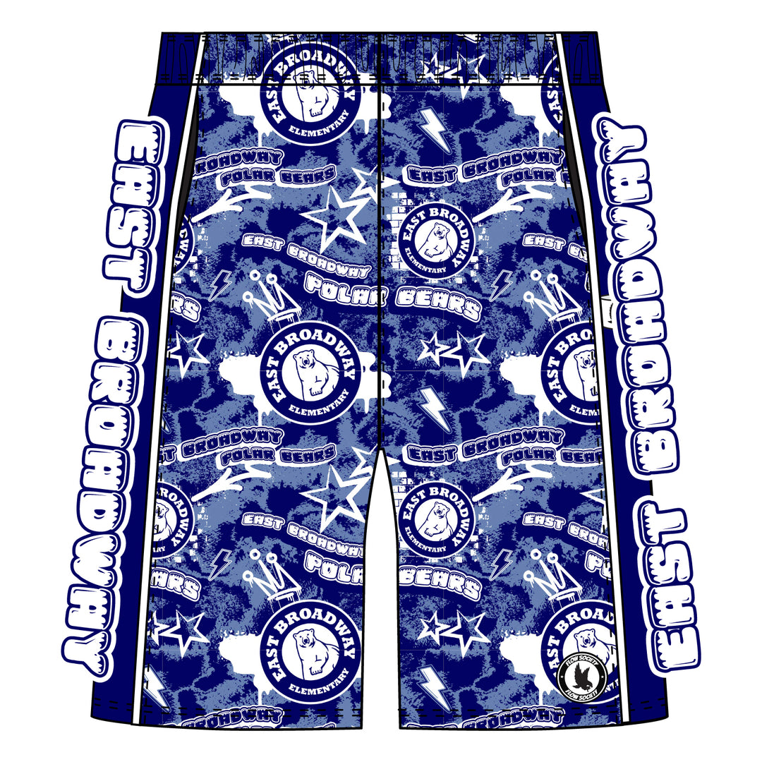 Boys & Mens East Broadway Polar Bears Splatter Short - 2 lengths!