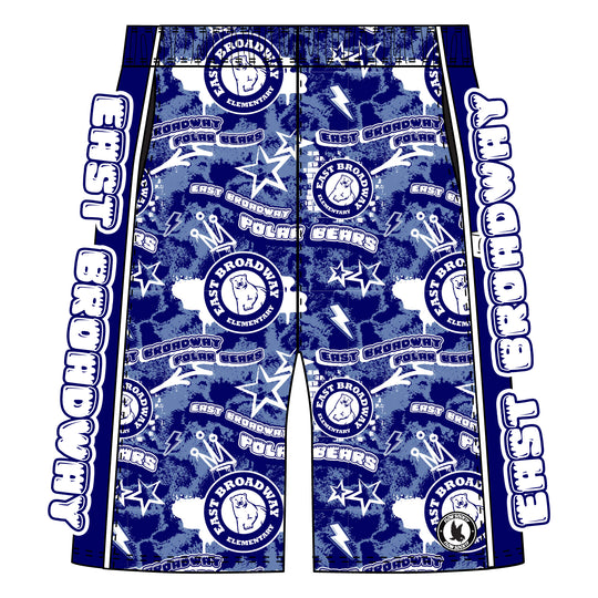 Boys & Mens East Broadway Polar Bears Splatter Short - 2 lengths!
