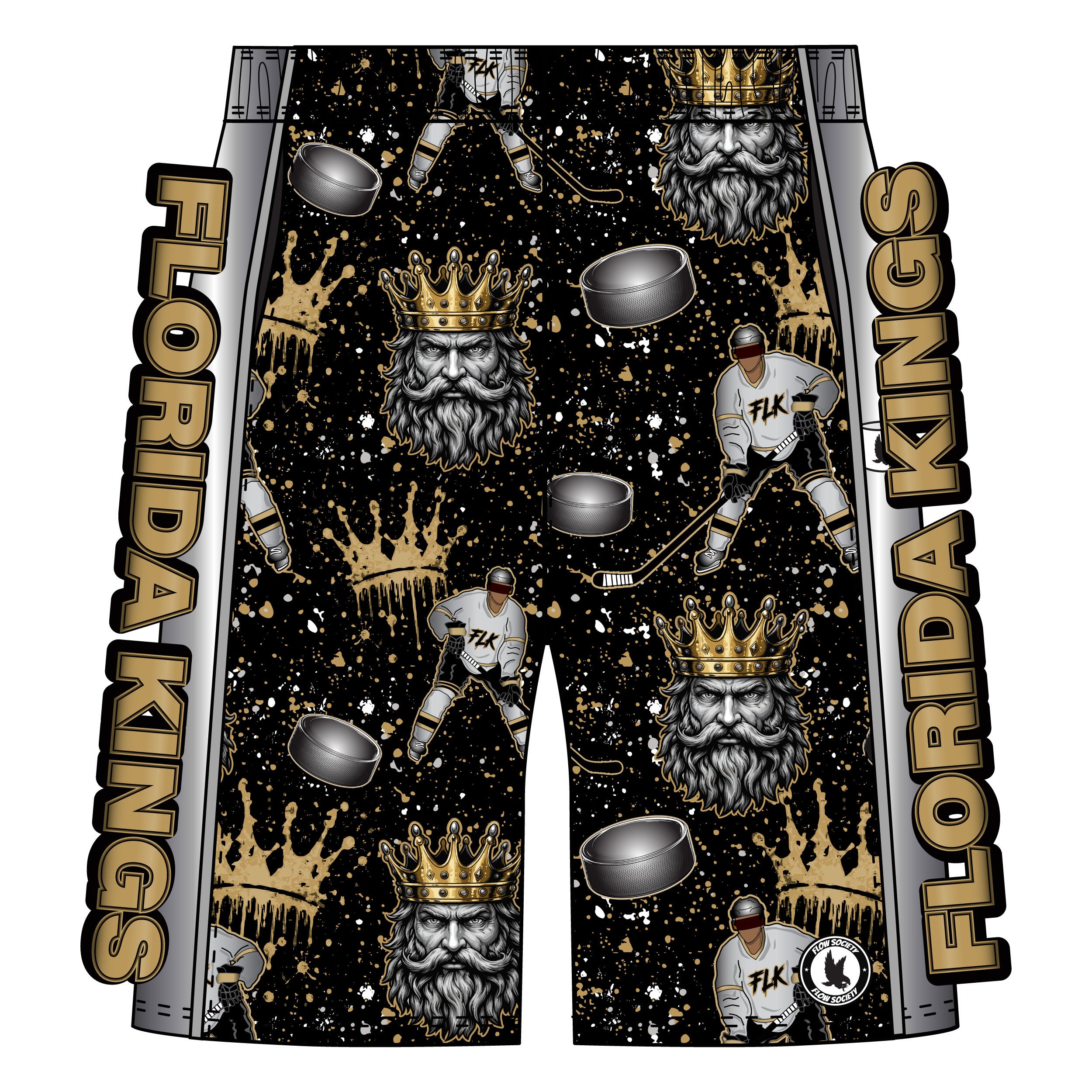 Boys & Mens Florida Kings Splatter Paint Short - 2 lengths!