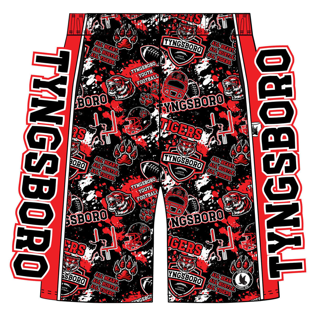 Boys & Mens Tyngsboro Football Splatter Short - 2 lengths!