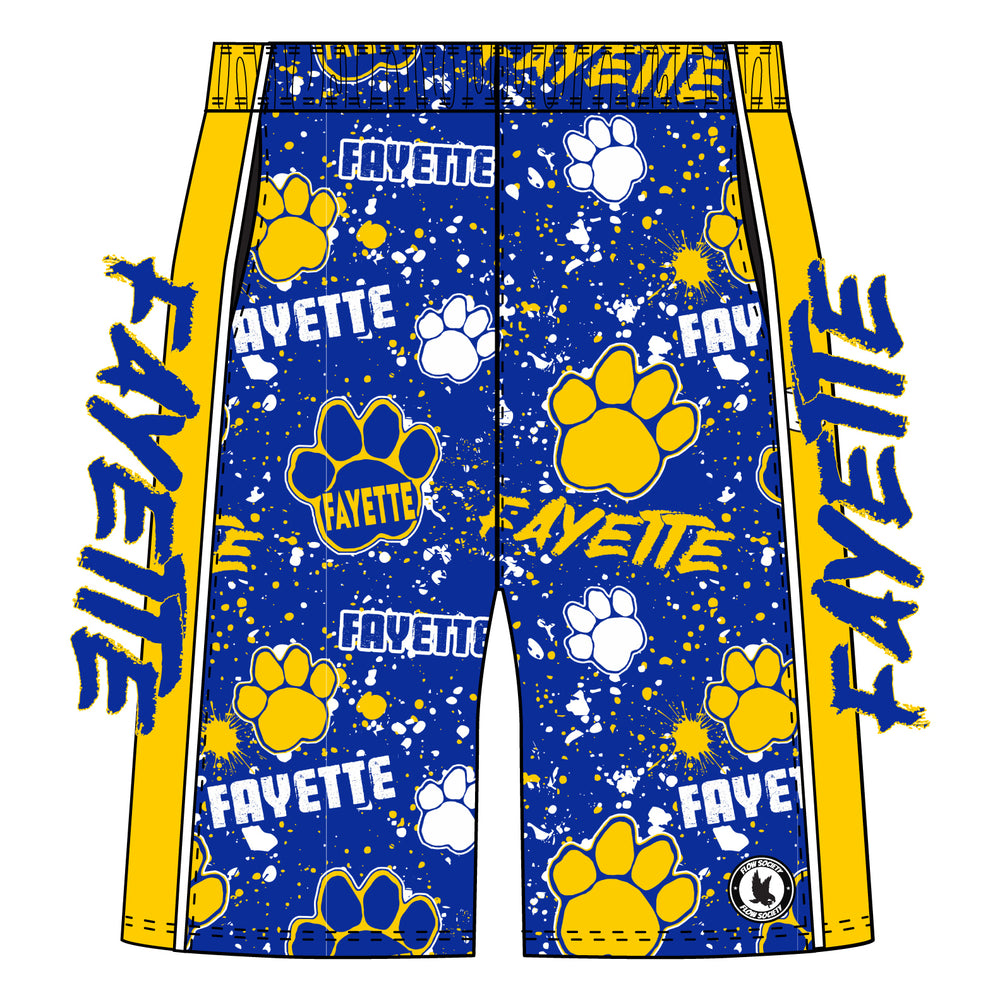 Boys & Mens Fayette Elementary Paw Splatter Short - 2 lengths!