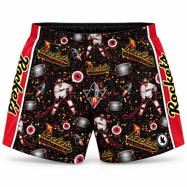 Boys & Mens Rockets Hockey Splatter Double Mesh Short