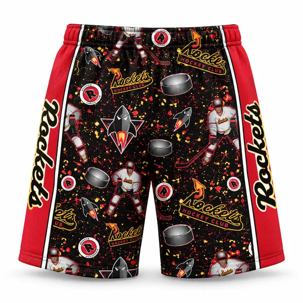Boys & Mens Rockets Hockey Splatter Short - 2 lengths