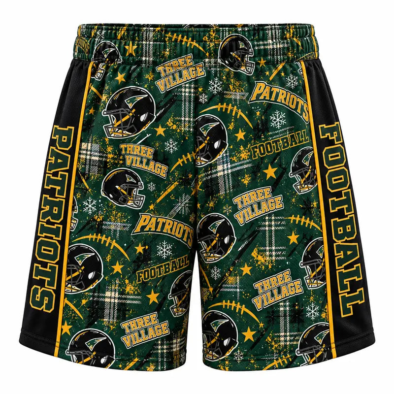 Boys & Mens Three Village Patriots Football Holiday Short - 2 lengths