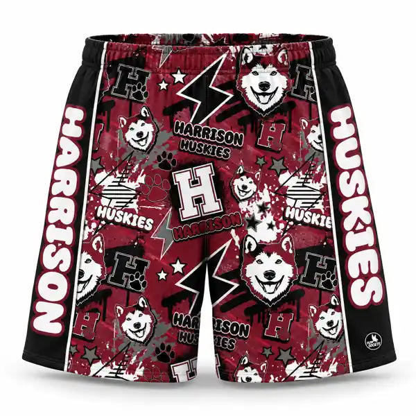 Boys & Mens Harrison Huskies Splatter Short - 2 lengths