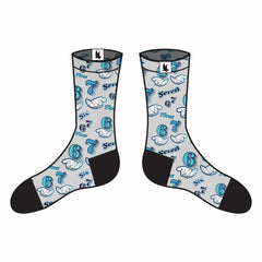 Youth 6 7 Meme Handskake Crew Socks