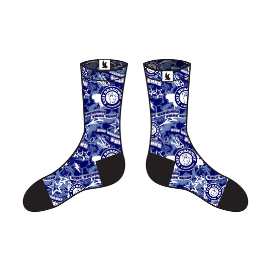 East Broadway Polar Bears Splatter Print Crew Socks