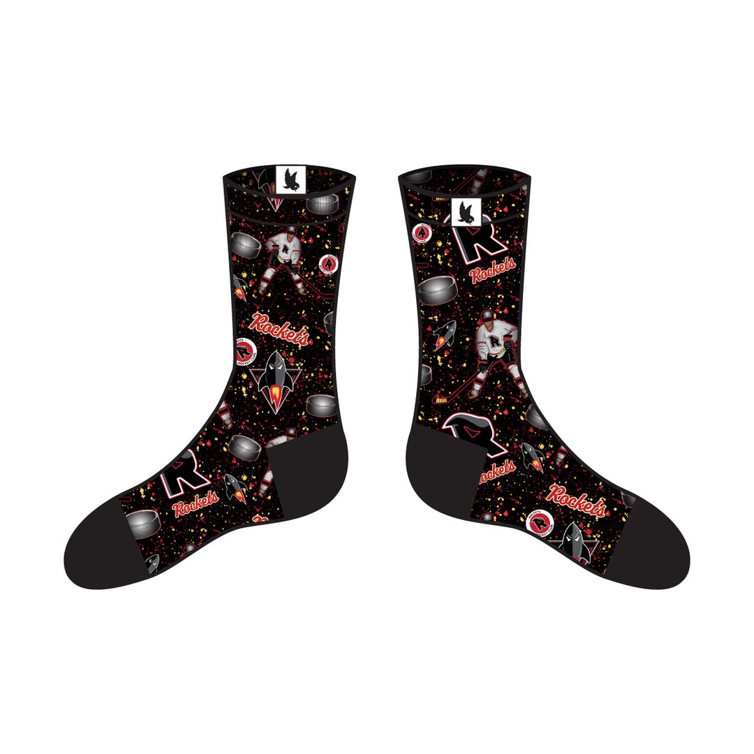 Youth Rockets Hockey Splatter Crew Socks