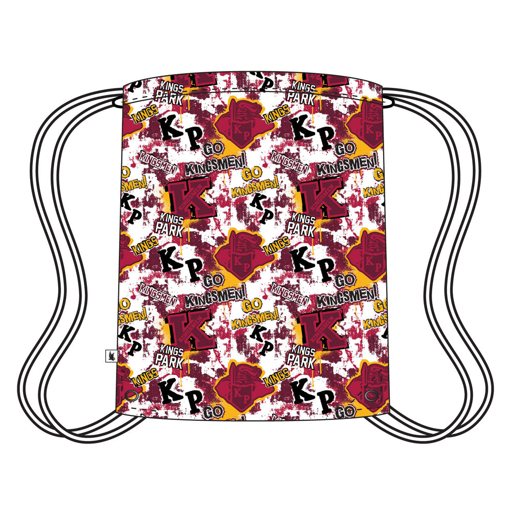 Kings Park Kingsmen Grunge Drawstring Bag