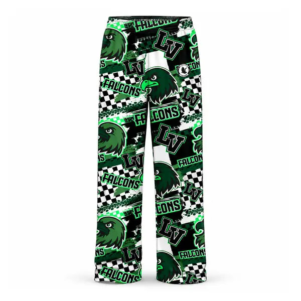 Youth & Adult Locust Valley Falcons Checkered Lounge Pant - 2 material options