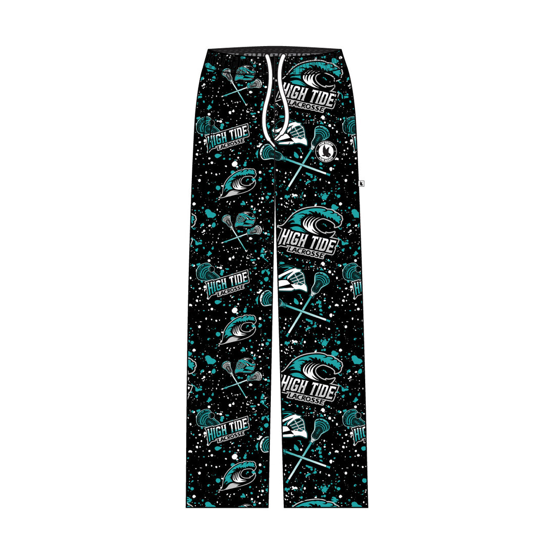 Youth & Adult High Tide Lacrosse Splatter Black & Blue Lounge Pant