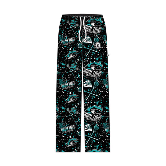 Youth & Adult High Tide Lacrosse Splatter Black & Blue Lounge Pant