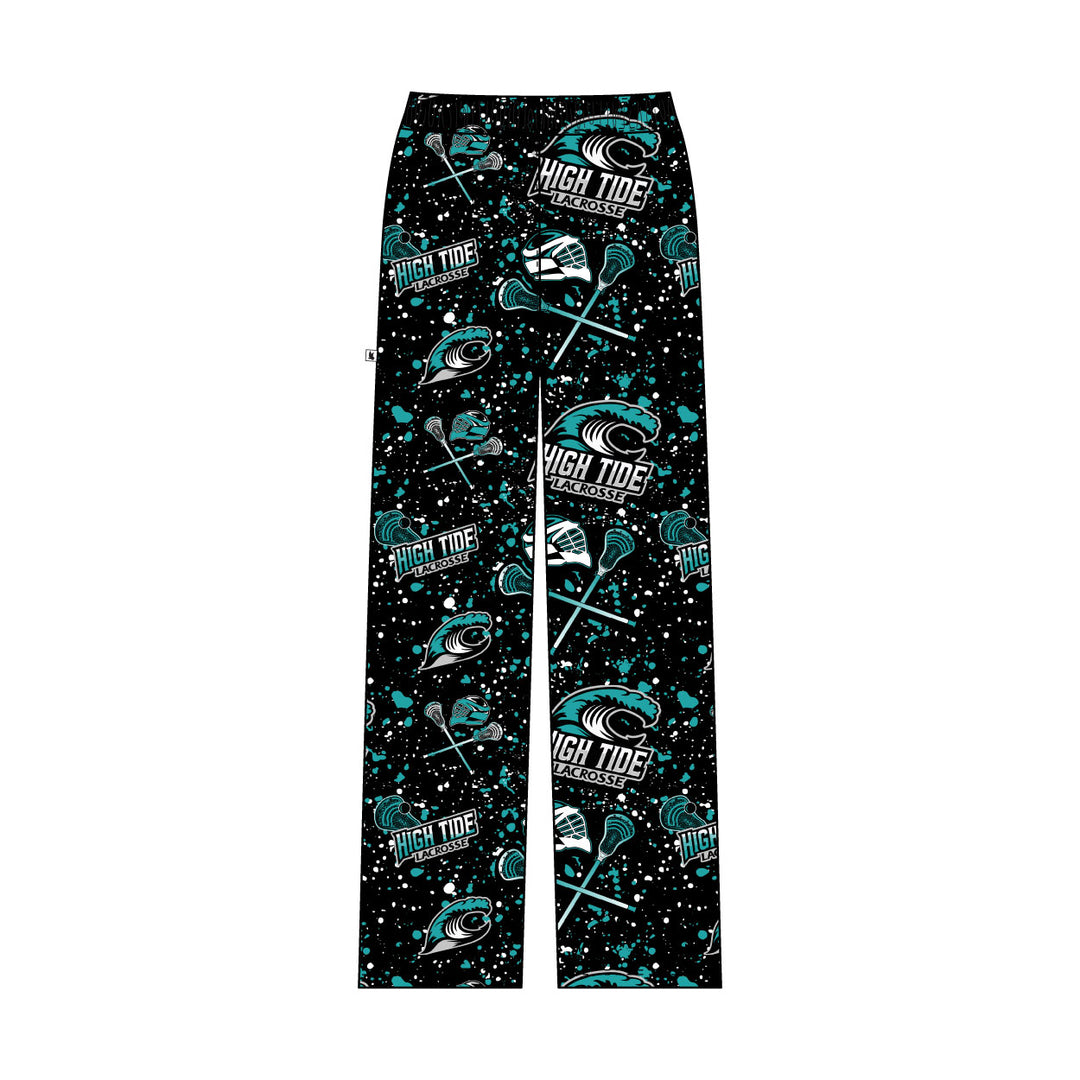 Youth & Adult High Tide Lacrosse Splatter Black & Blue Lounge Pant