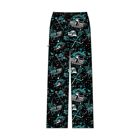 Youth & Adult High Tide Lacrosse Splatter Black & Blue Lounge Pant