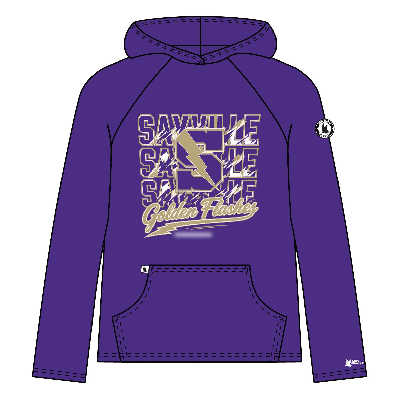 Youth & Adult Sayville Golden Flashes Name Hoodie - 3 colors!