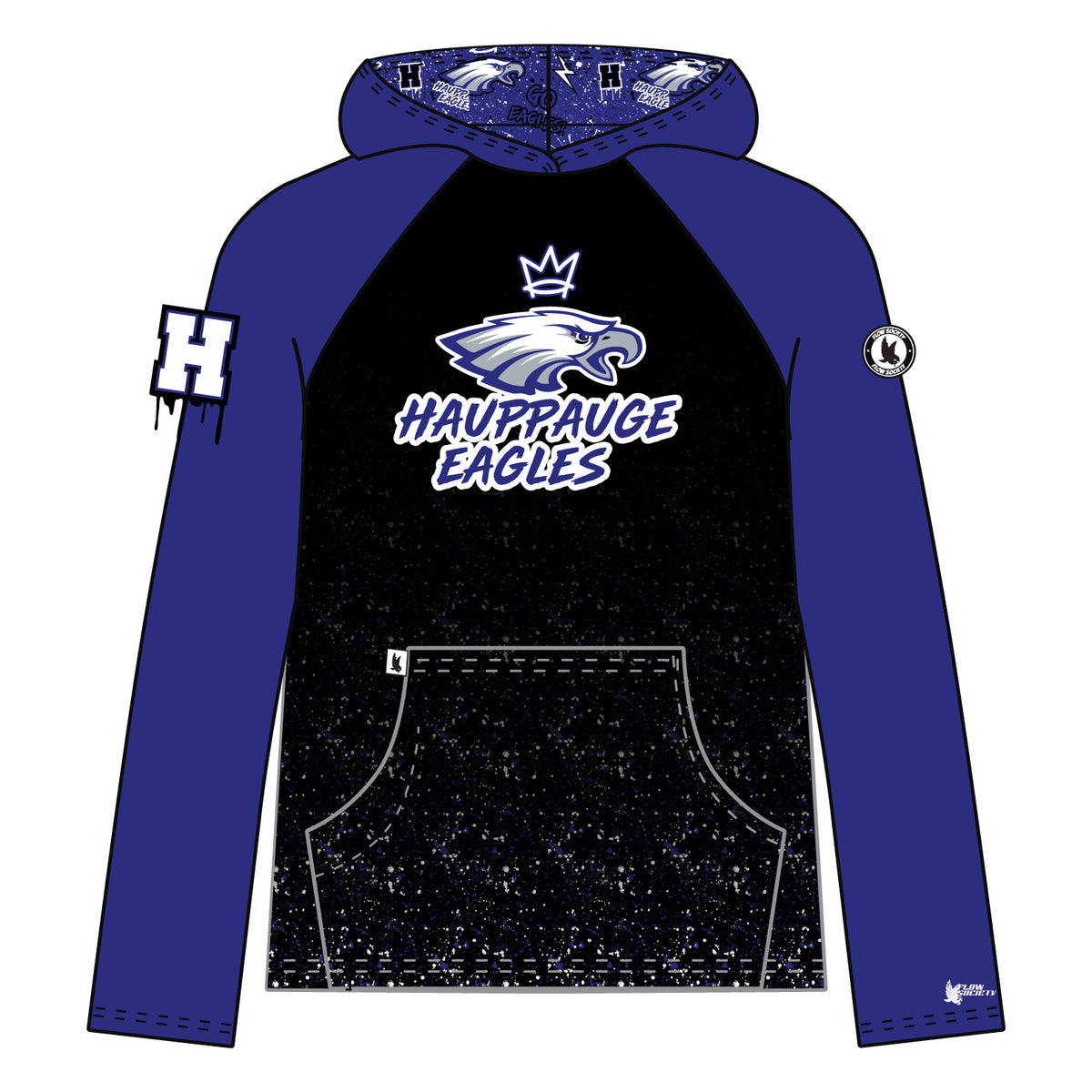 Youth & Adult Hauppauge Eagles Splatter Hoodie