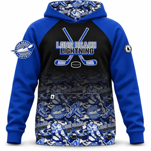 Youth & Adult Long Beach Lightning Hockey Camo Hoodie