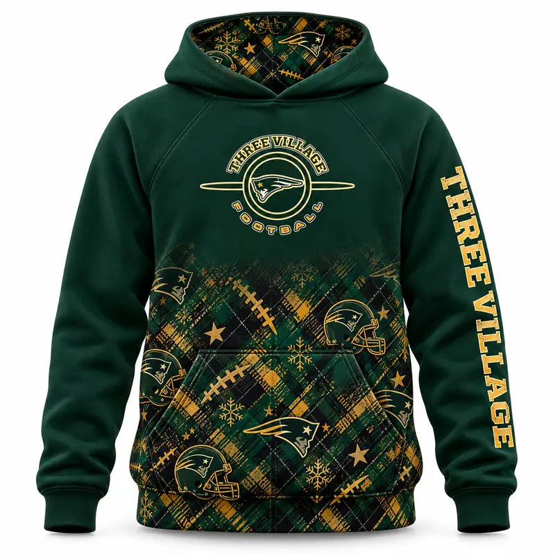 Youth & Adult Three Village Patriots Football Holiday Hoodie