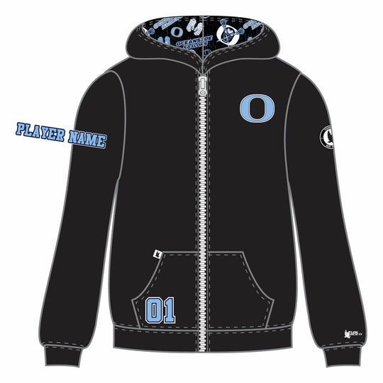 Boys & Mens Oceanside Sailors Lacrosse Zipper Hoodie - 3 colors!