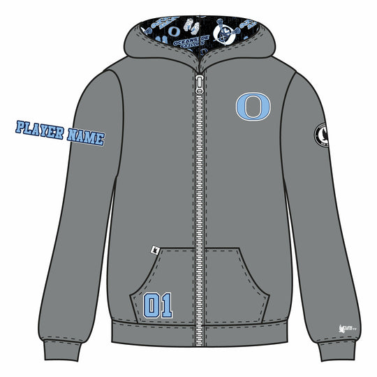 Boys & Mens Oceanside Sailors Lacrosse Zipper Hoodie - 3 colors!