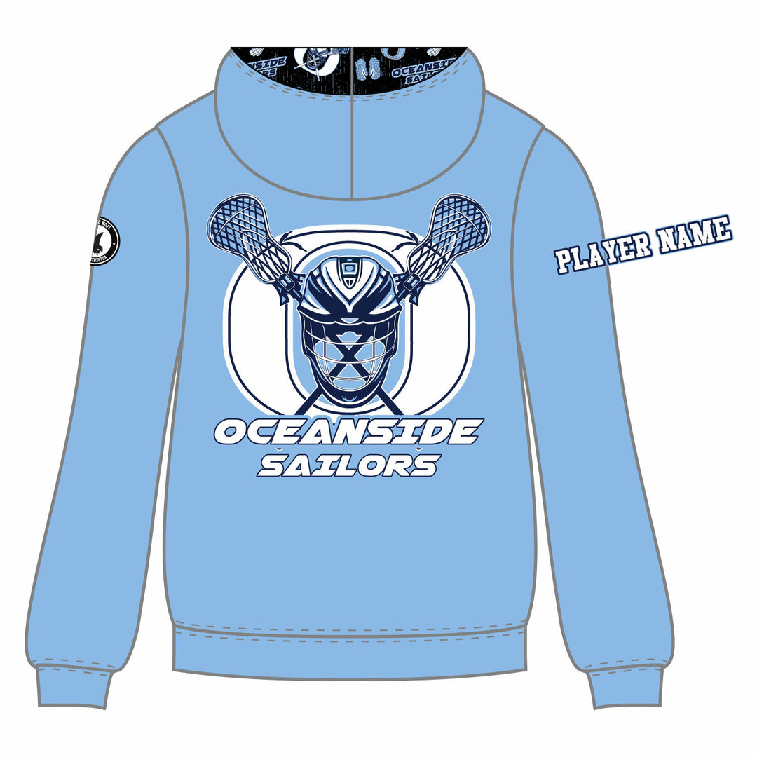 Boys & Mens Oceanside Sailors Lacrosse Zipper Hoodie - 3 colors!