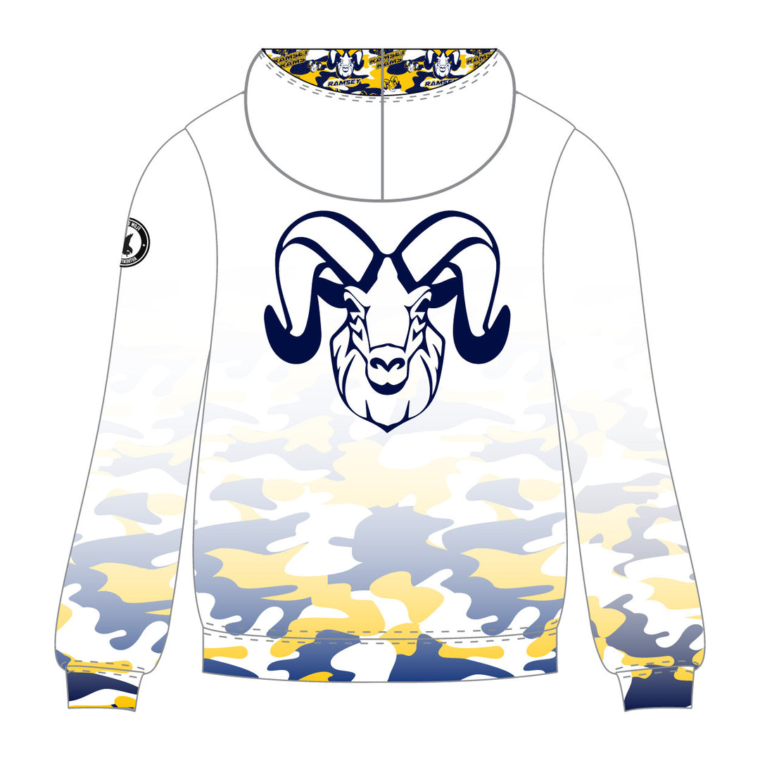 Youth & Adult Ramsey Rams Camo Zipper Hoodie - 2 colors!