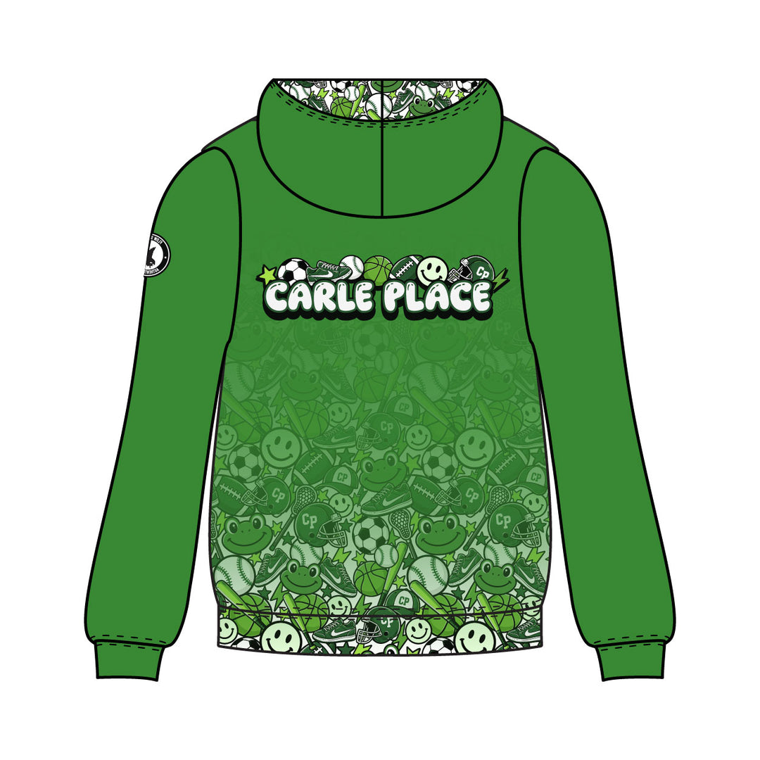 Youth & Adult Carle Place Logo Zippered Hoodie