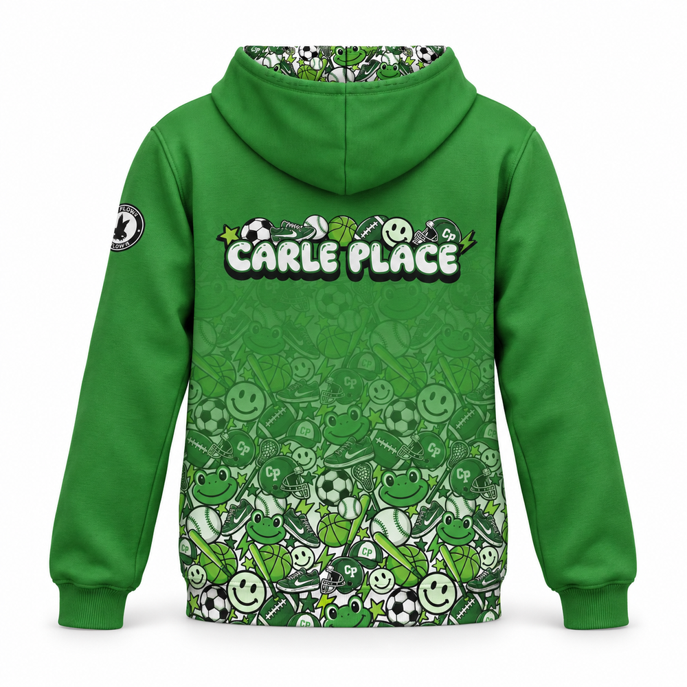 Youth & Adult Carle Place Logo Zippered Hoodie