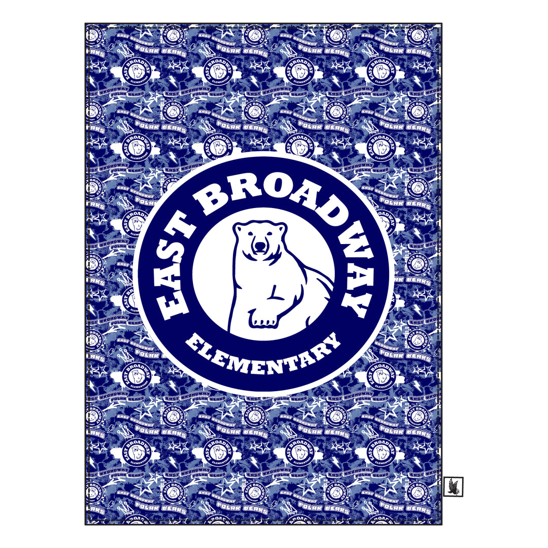 East Broadway Polar Bears Splatter Print Blanket