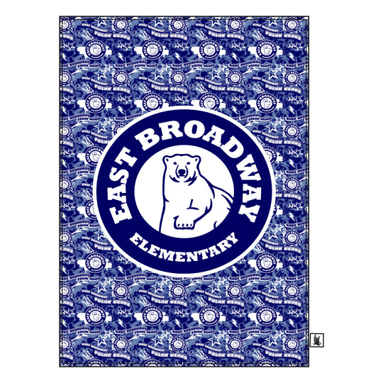 East Broadway Polar Bears Splatter Print Blanket