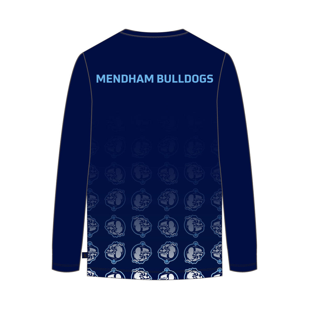 Youth & Adult Mendham Bulldogs Gradient Long Sleeve Navy Tee Shirt