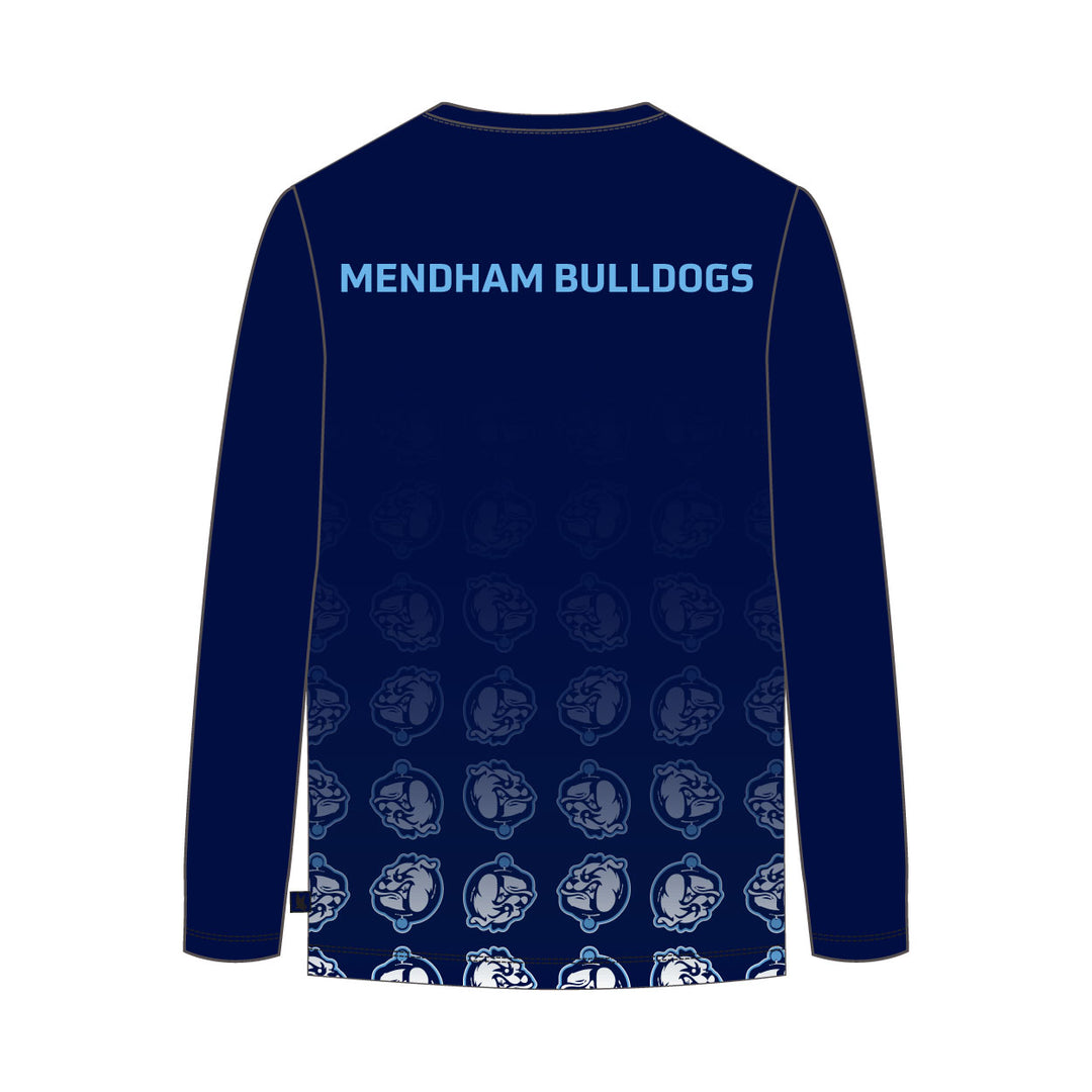 Youth & Adult Mendham Bulldogs Gradient Long Sleeve Navy Tee Shirt