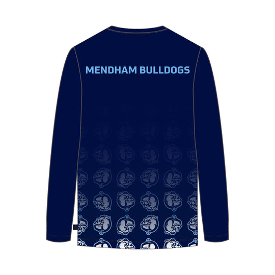 Youth & Adult Mendham Bulldogs Gradient Long Sleeve Navy Tee Shirt
