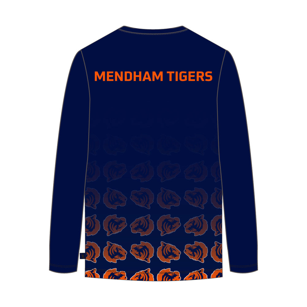 Youth & Adult Mendham Tigers Gradient Long Sleeve Navy Tee Shirt