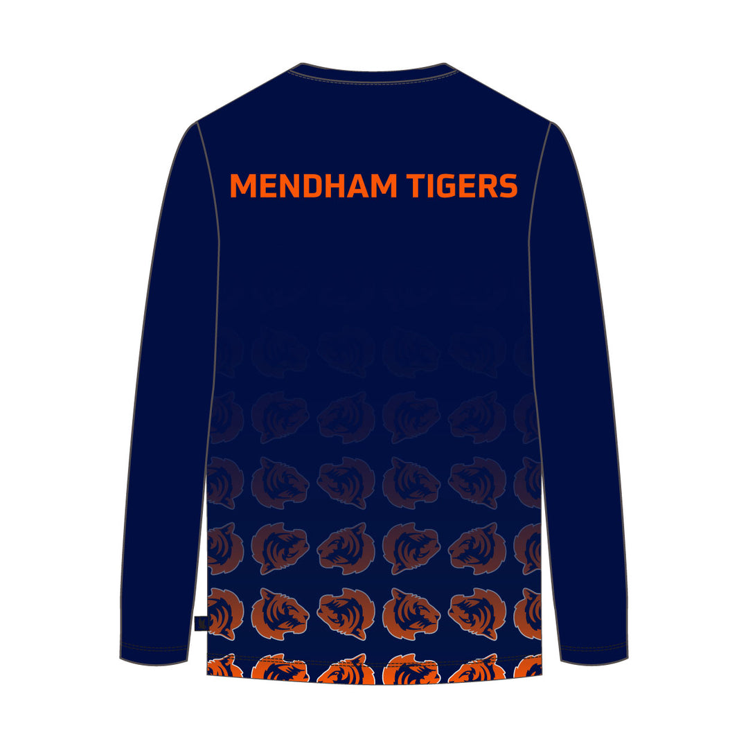 Youth & Adult Mendham Tigers Gradient Long Sleeve Navy Tee Shirt
