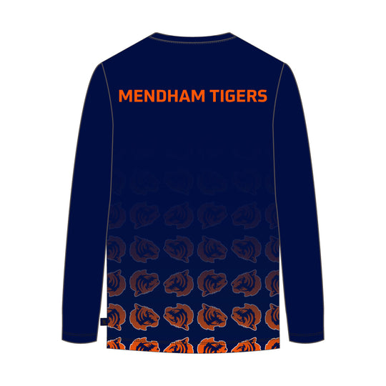Youth & Adult Mendham Tigers Gradient Long Sleeve Navy Tee Shirt