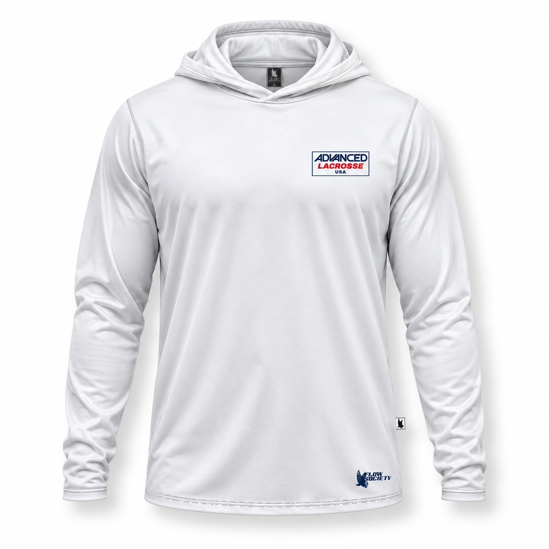 Youth & Adult Advanced Lacrosse Long Sleeved Hooded Tee Shirt - 2 colors