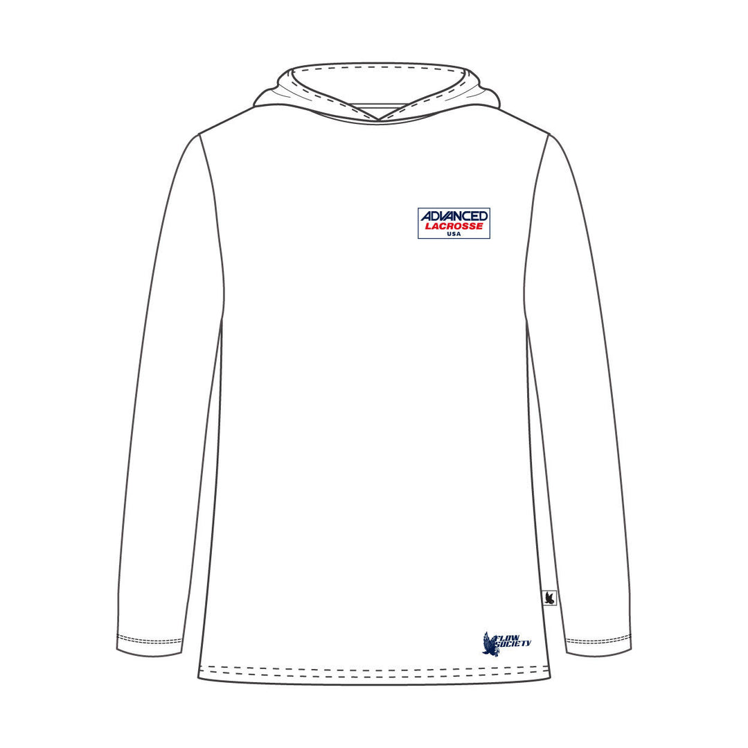 Youth & Adult Advanced Lacrosse Long Sleeved Hooded Tee Shirt - 2 colors