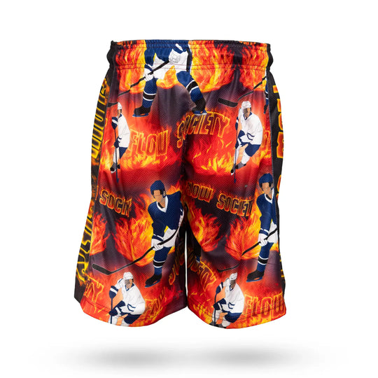 Boys Flaming Hockey 7 inch Short