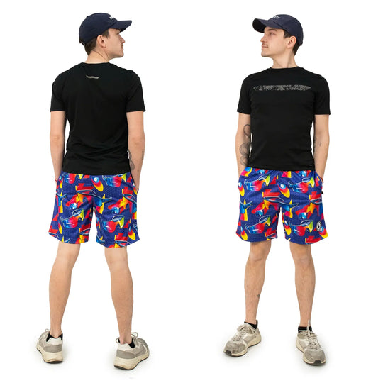 Boys Neon Baseball Shades Mid-length Short