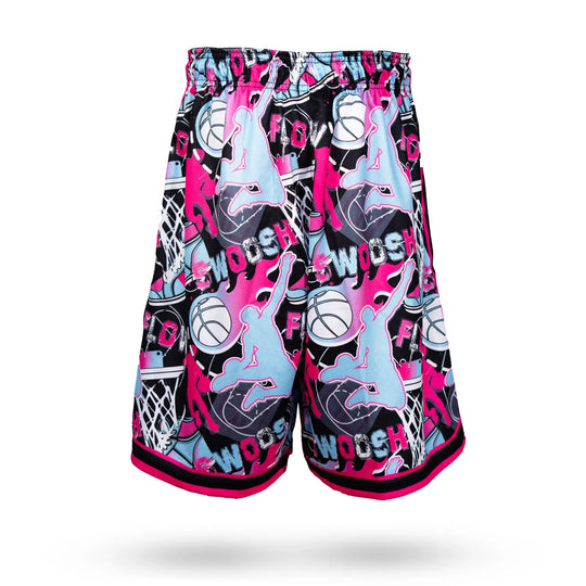 Boys Flow Neon Swoosh Basketball Trim Short